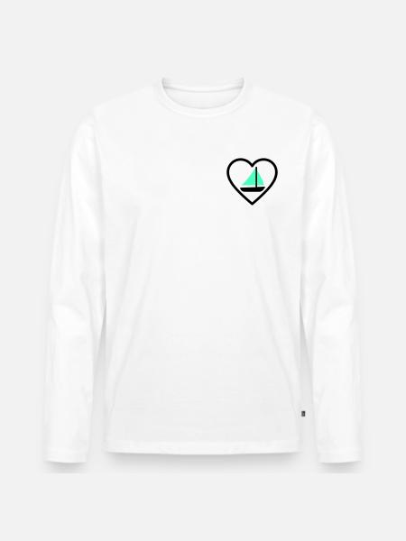 Cuore Vela – Passione Navigazione - Men's Premium Organic Long Sleeve Shirt - white