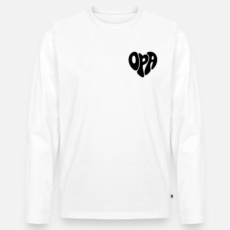Opa - Männer Premium Bio Langarmshirt - Weiß