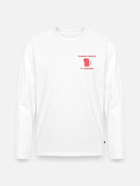 Dein Helfer. Bierkontrolleur vom Revier - Männer Premium Bio Langarmshirt - Weiß