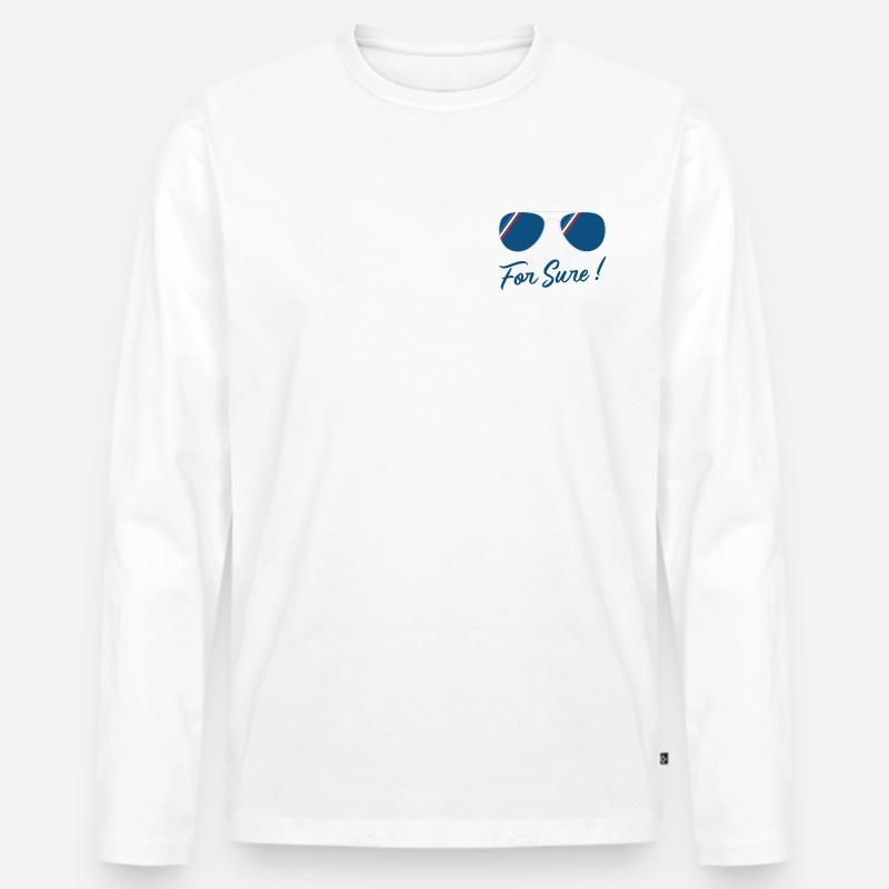Sicher - Männer Premium Bio Langarmshirt - Weiß