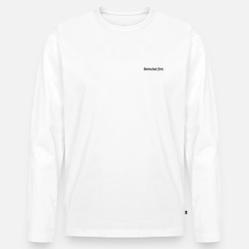 Datenschutz first. - Männer Premium Bio Langarmshirt - Weiß