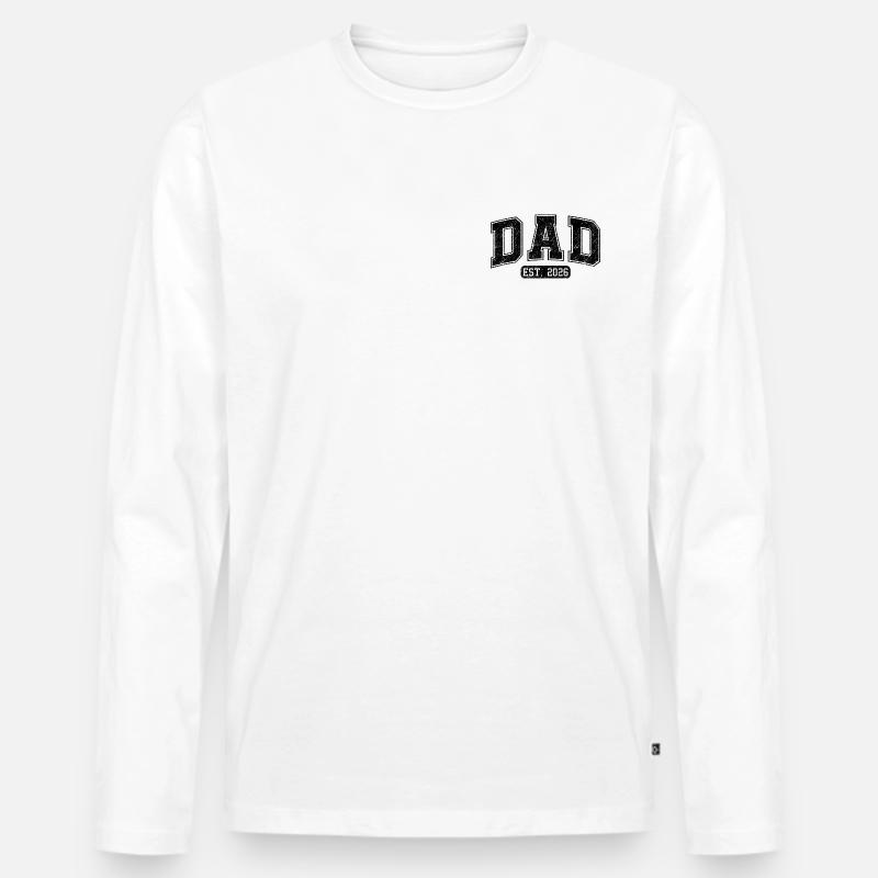 Future Dad 2026 Minimal Style - Männer Premium Bio Langarmshirt - Weiß