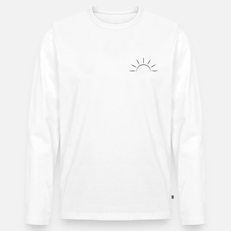Sunrise black - Minimal Design - Männer Premium Bio Langarmshirt - Weiß