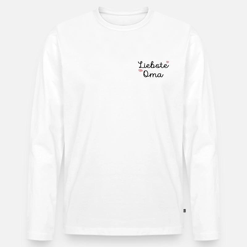 Großmama Liebste Oma - Männer Premium Bio Langarmshirt - Weiß