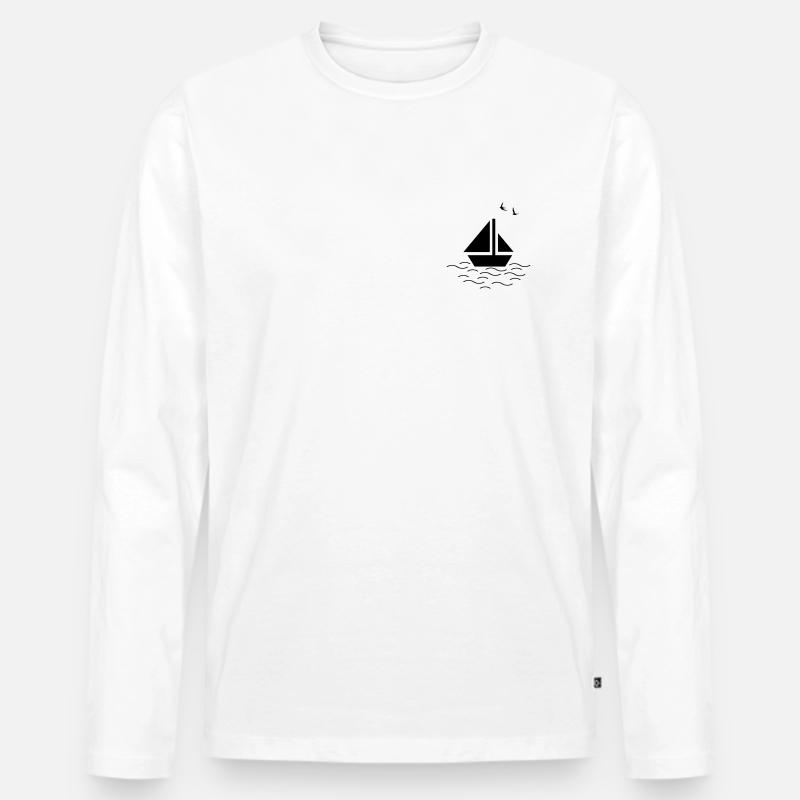 Segelboot / Sailboat - Männer Premium Bio Langarmshirt - Weiß