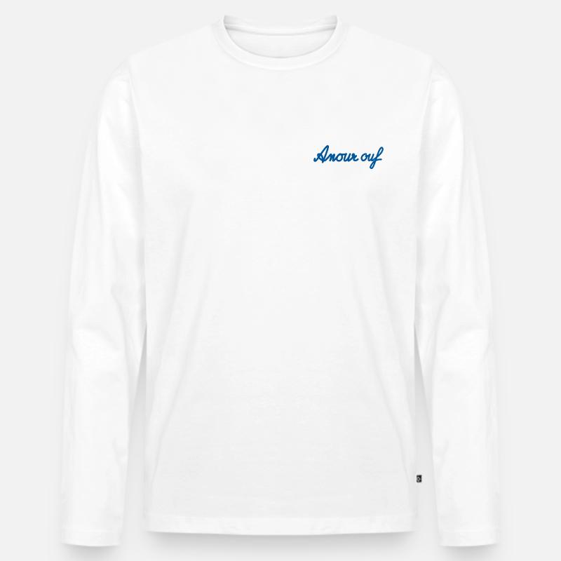 Amour Ouf – Hellblauer Stil - Männer Premium Bio Langarmshirt - Weiß