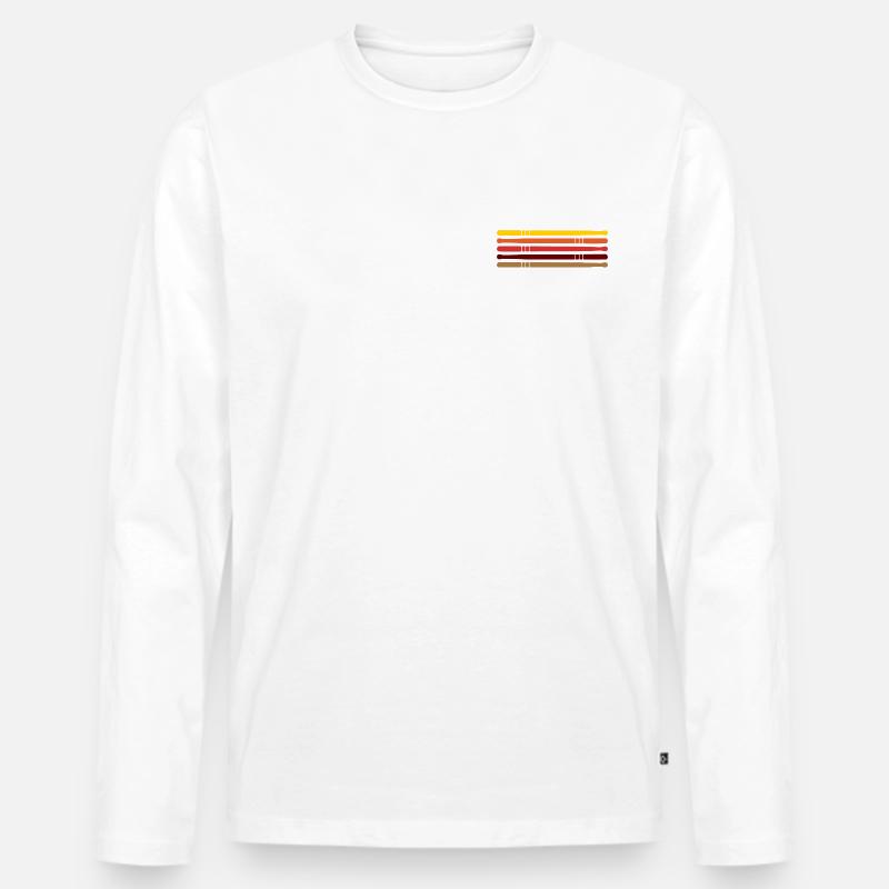 Drumsticks Drums Gift Schlagzeuger - Männer Premium Bio Langarmshirt - Weiß