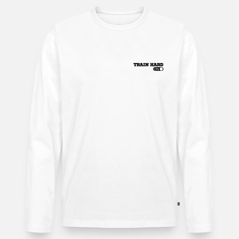 Workout - Männer Premium Bio Langarmshirt - Weiß