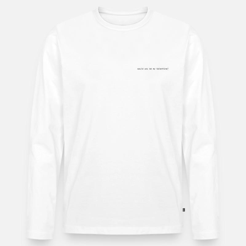 Willst du mein Valentin sein? - Männer Premium Bio Langarmshirt - Weiß