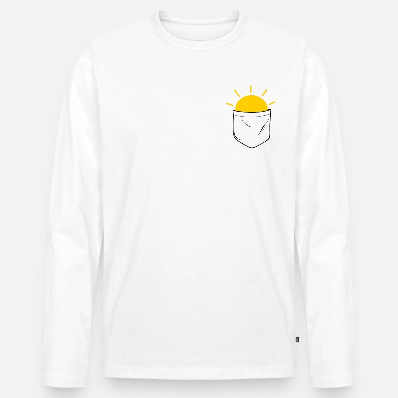 Sonne - Männer Premium Bio Langarmshirt - Weiß