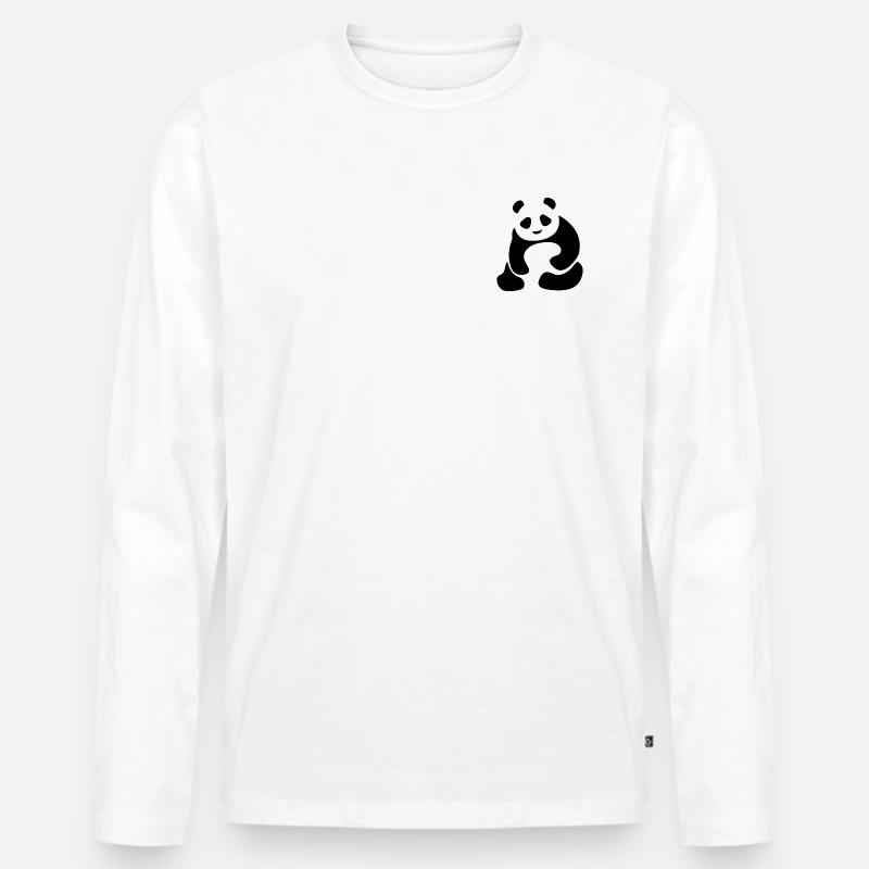 Panda - Panda Bär - Pandabär - Männer Premium Bio Langarmshirt - Weiß