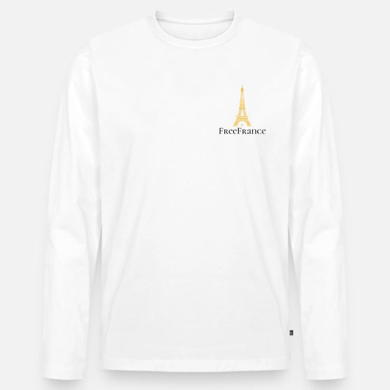 Goldener Eiffelturm Elegance Design - Männer Premium Bio Langarmshirt - Weiß