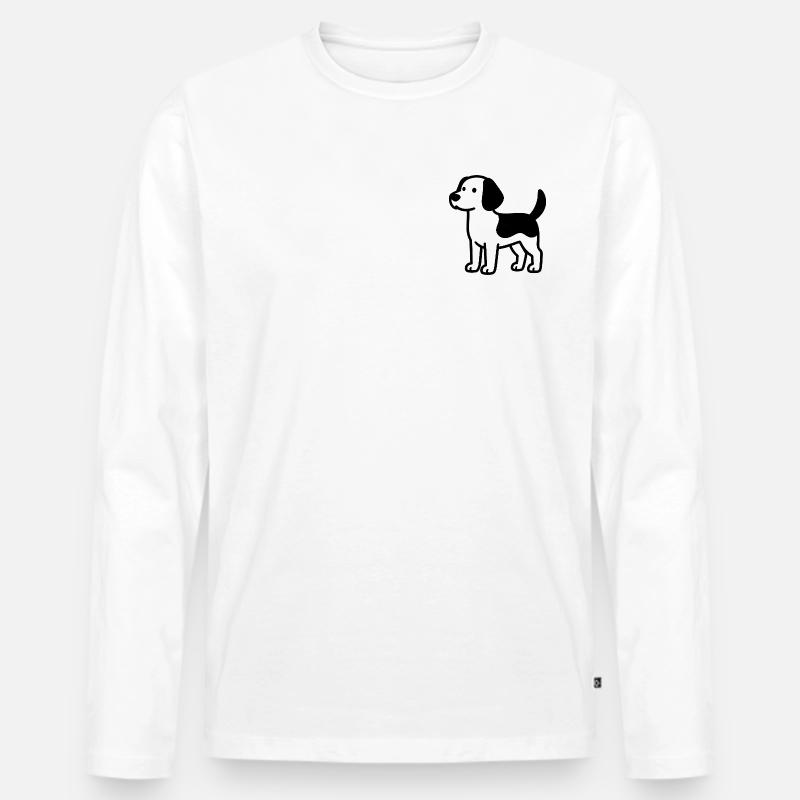 Schwarzer Hund - Männer Premium Bio Langarmshirt - Weiß