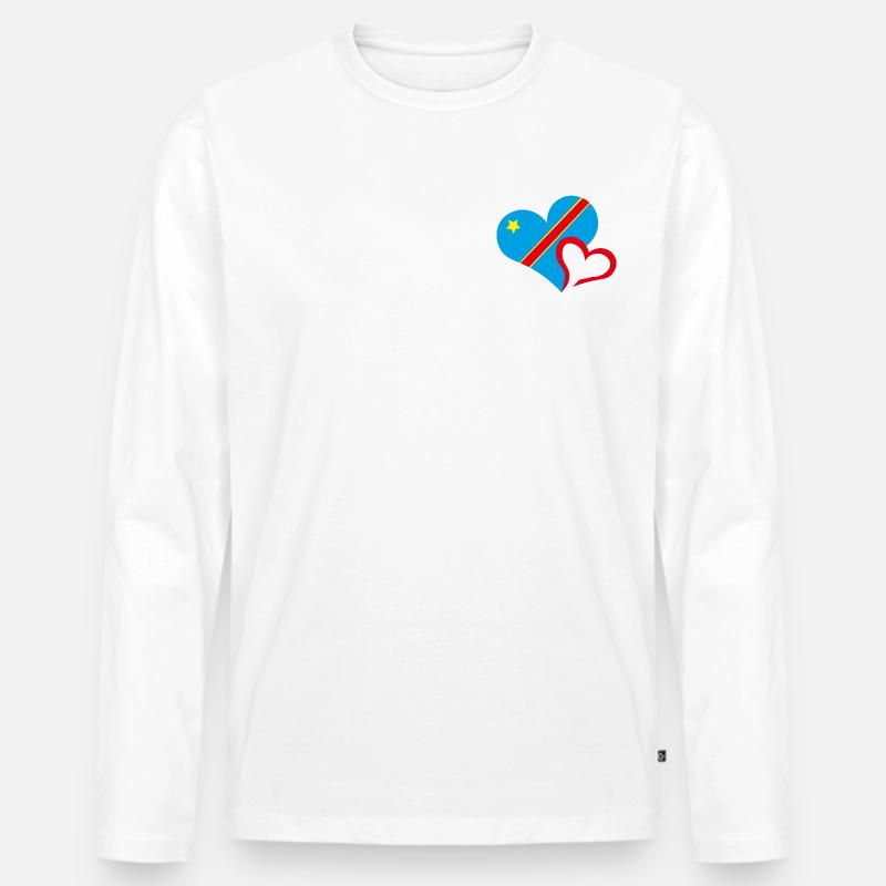 Kongo, ich liebe Kongo - Männer Premium Bio Langarmshirt - Weiß