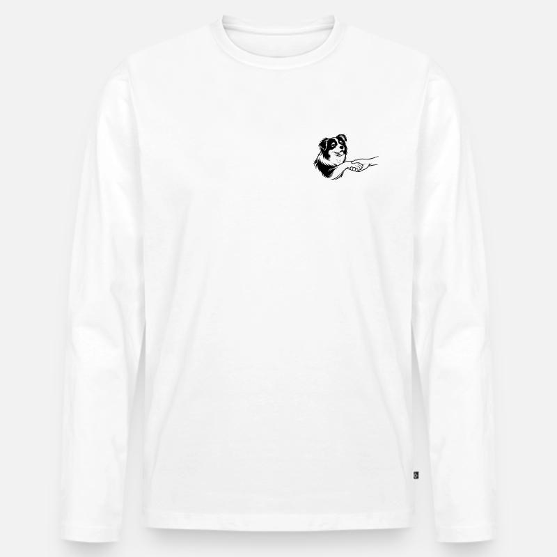 Ein Versprechen auf vier Pfoten - Männer Premium Bio Langarmshirt - Weiß