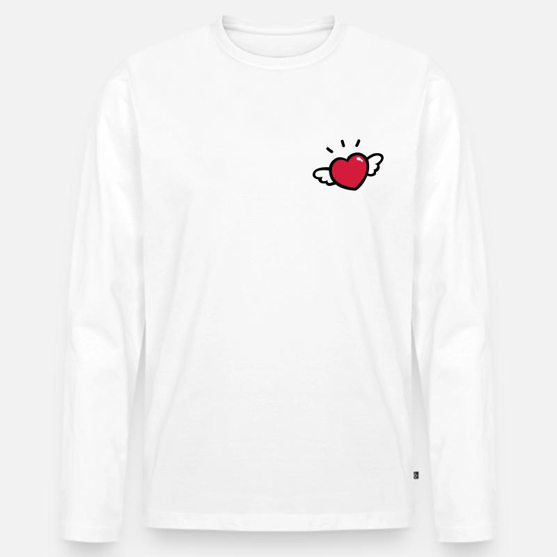 Liebe - Männer Premium Bio Langarmshirt - Weiß