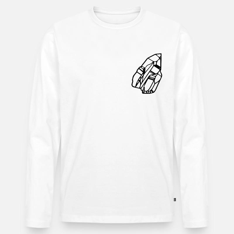 Icon Edelstein Motiv Geschenk Idee - Männer Premium Bio Langarmshirt - Weiß