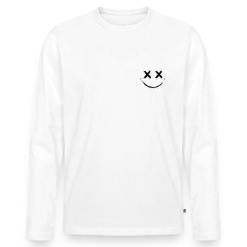 smilexx - T-shirt manches longues Premium bio Homme - blanc - Devant - Nico (187cm)