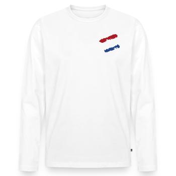 Drapeau des Pays-Bas - Logo - T-shirt manches longues Premium bio Homme - blanc - Devant - Nico (187cm)