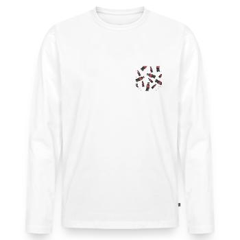 Brusttasche Cola Geschenk Idee - Männer Premium Bio Langarmshirt - Weiß - Vorne - Nico (187cm)