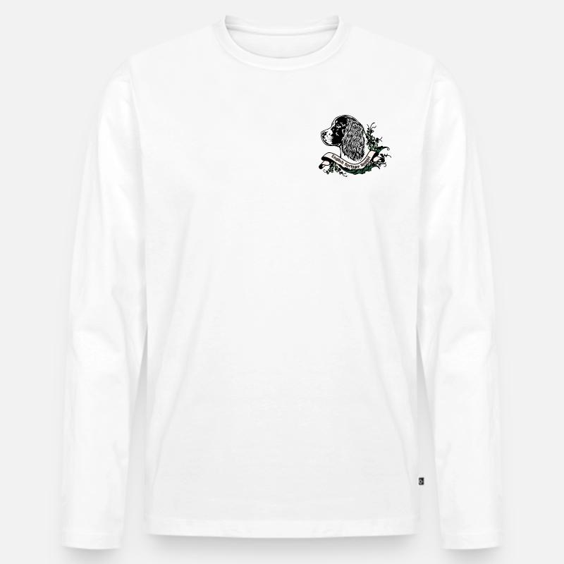 Springer Spaniel Anno 1900 - Männer Premium Bio Langarmshirt - Weiß