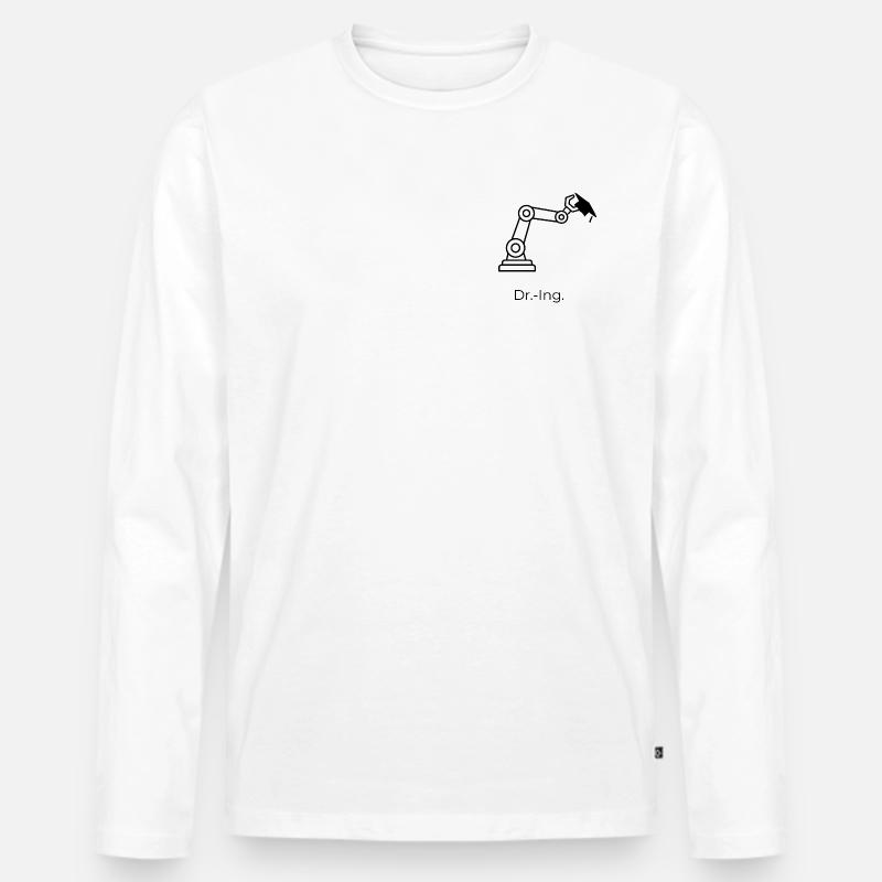 Dr.-Ing. – Robotik - Männer Premium Bio Langarmshirt - Weiß