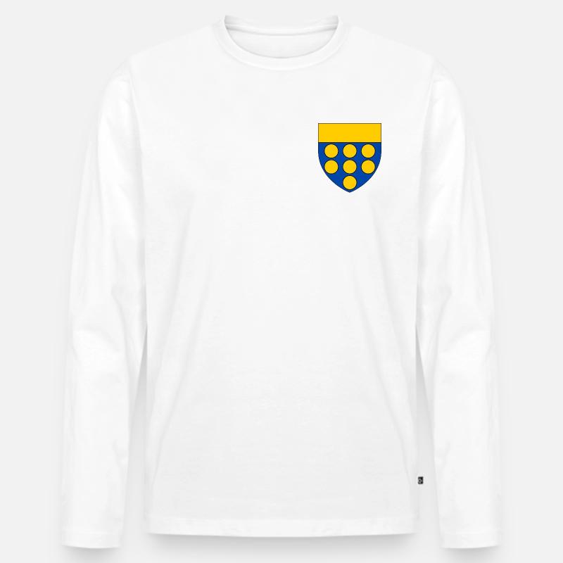 Wappen von Brie - Männer Premium Bio Langarmshirt - Weiß
