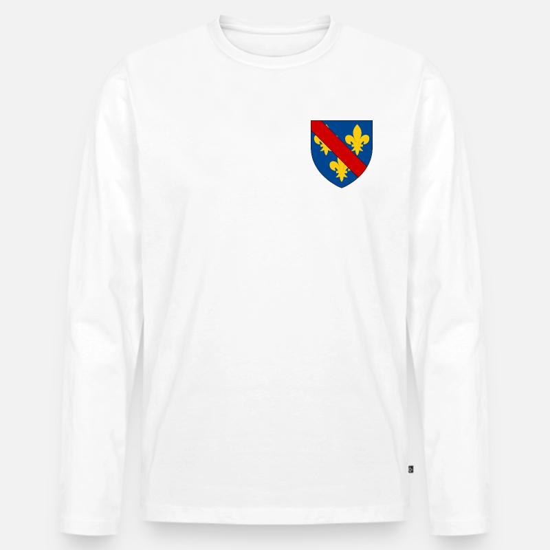 Wappen der Bourbonnais - Männer Premium Bio Langarmshirt - Weiß
