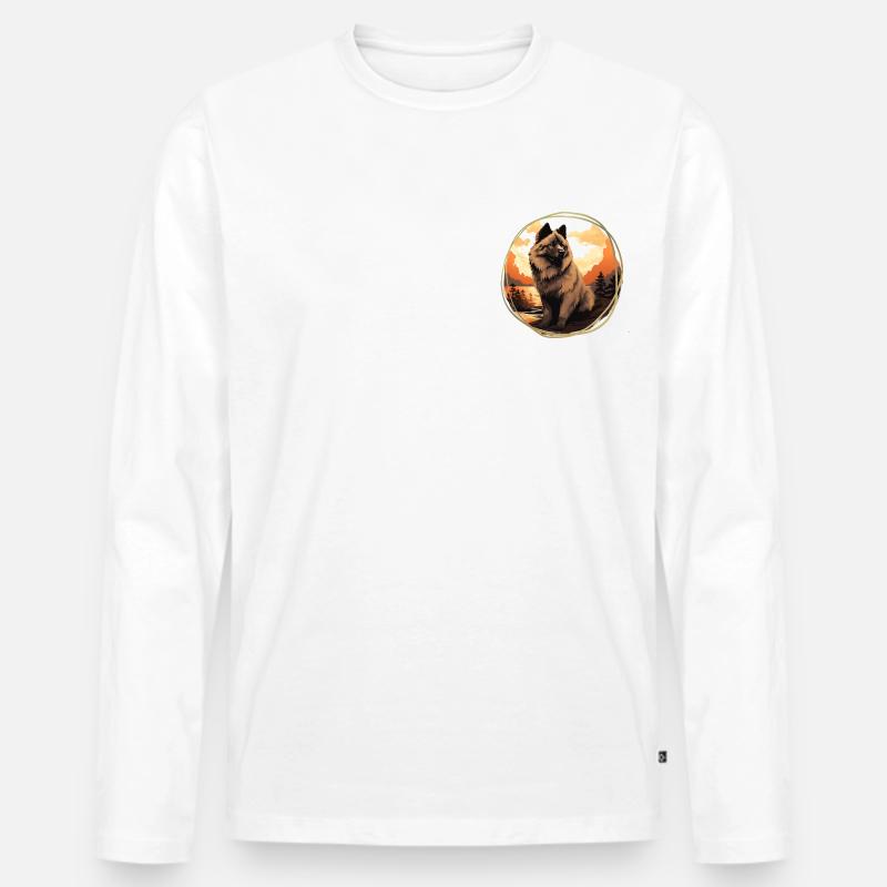 Eurasier Herbst Abenteuer - Männer Premium Bio Langarmshirt - Weiß