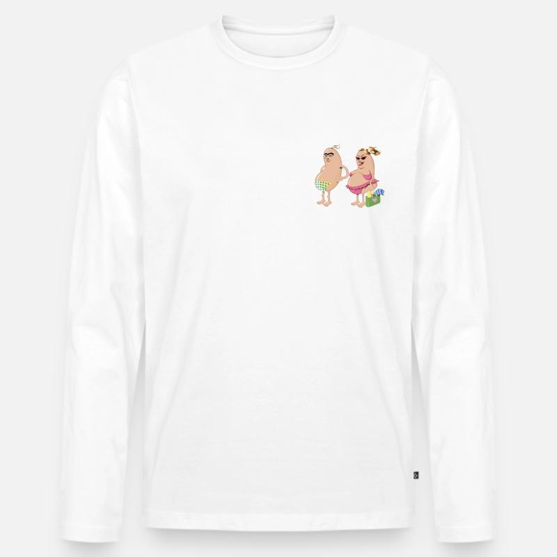 summer feelings - Männer Premium Bio Langarmshirt - Weiß