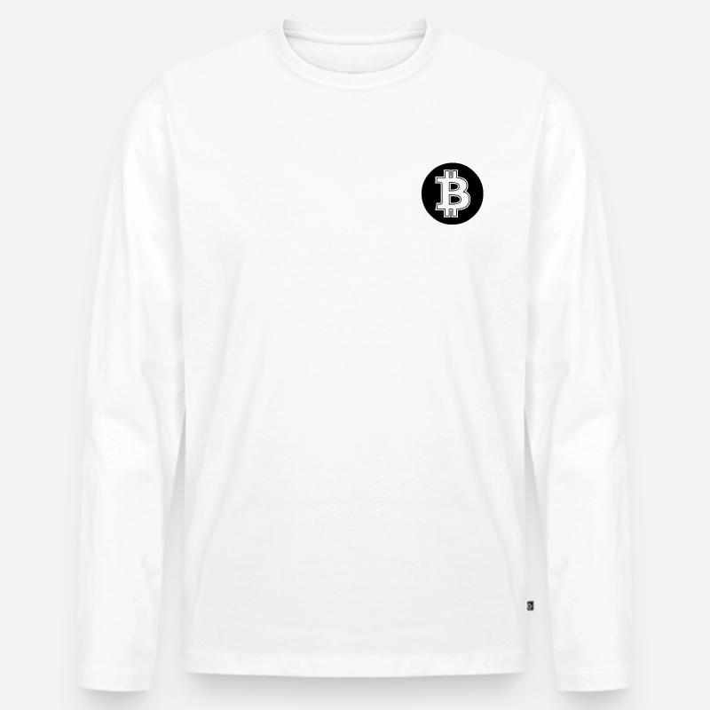 Bitcoin - Männer Premium Bio Langarmshirt - Weiß