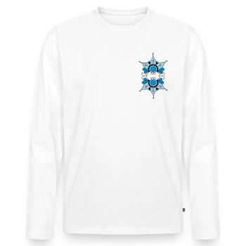 Oriental pattern - Men's Premium Organic Long Sleeve Shirt - white - Front - Nico (187cm)