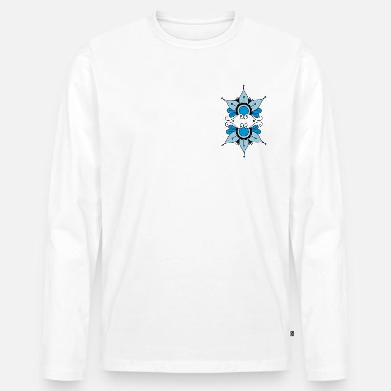 Orientalisches Muster - Männer Premium Bio Langarmshirt - Weiß