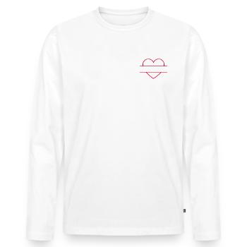 Le cœur peut être personnalisé - T-shirt manches longues Premium bio Homme - blanc - Devant - Nico (187cm)