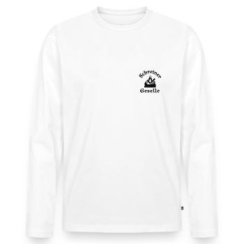 Schreiner Zunftzeichen Schwarz Geselle - Männer Premium Bio Langarmshirt - Weiß - Vorne - Nico (187cm)
