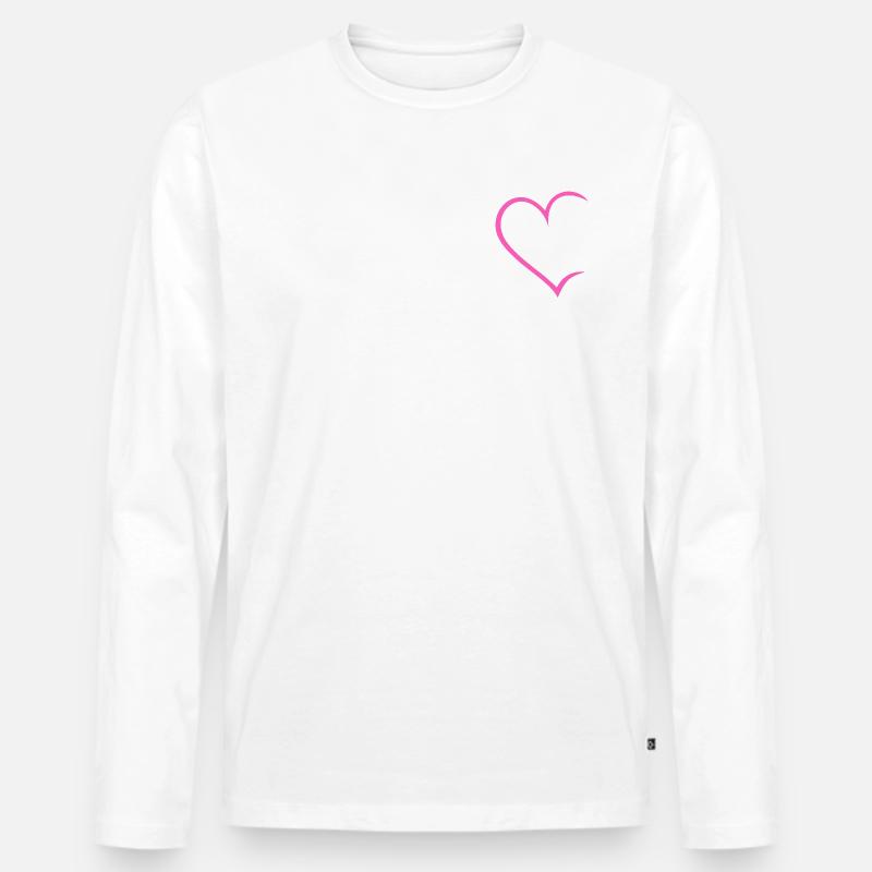 Herz offen - Männer Premium Bio Langarmshirt - Weiß