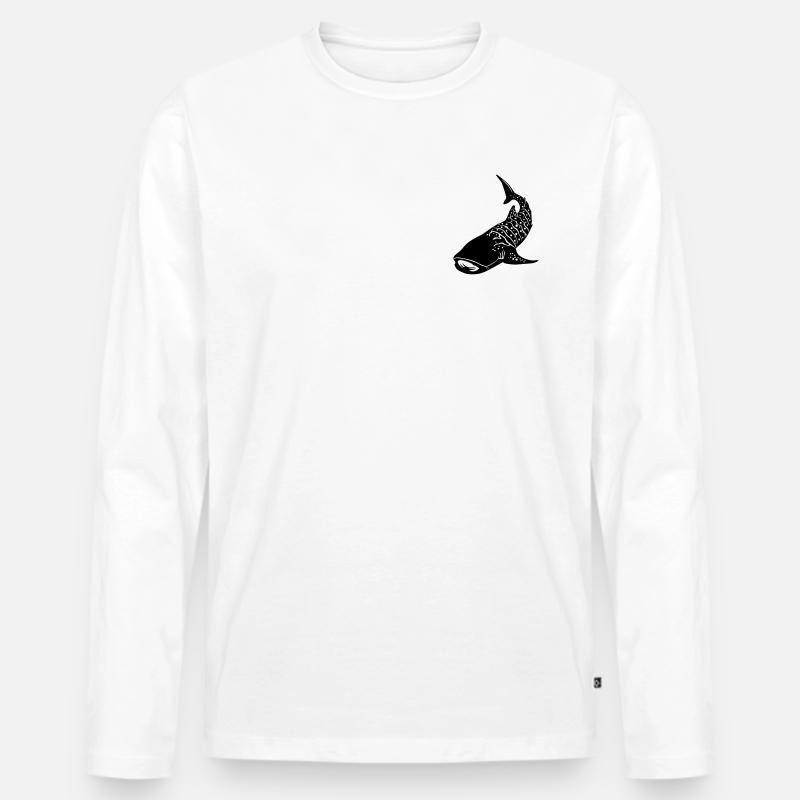 whaleshark 2 - Männer Premium Bio Langarmshirt - Weiß