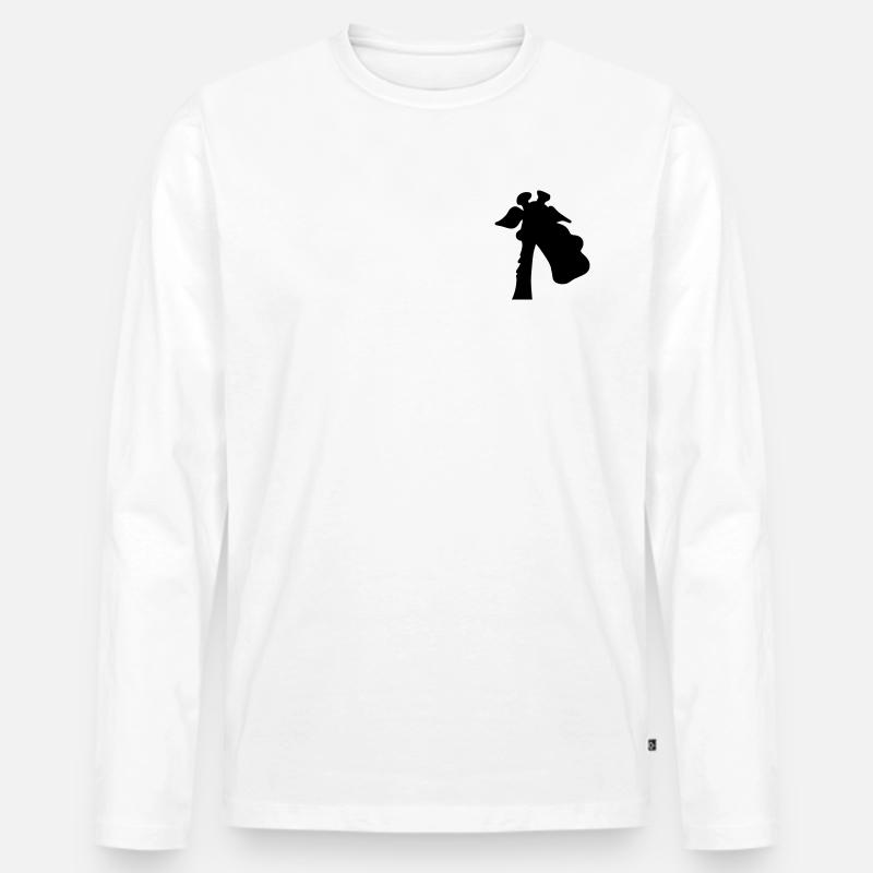 Giraffe Silhouette - Männer Premium Bio Langarmshirt - Weiß
