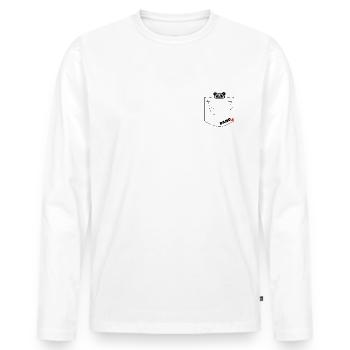 breast pocket - Men's Premium Organic Long Sleeve Shirt - white - Front - Nico (187cm)