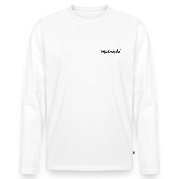 matrechi - Männer Premium Bio Langarmshirt - Weiß - Vorne - Nico (187cm)