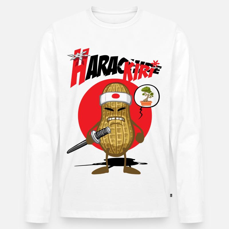 Peanut kiri - Männer Premium Bio Langarmshirt - Weiß