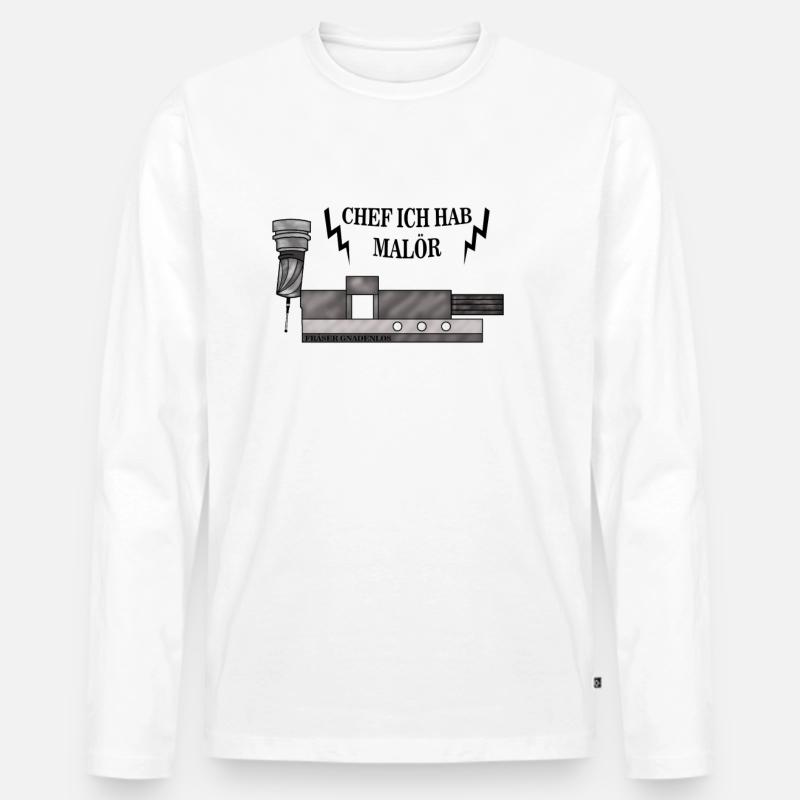 Zerspaner crash - Männer Premium Bio Langarmshirt - Weiß