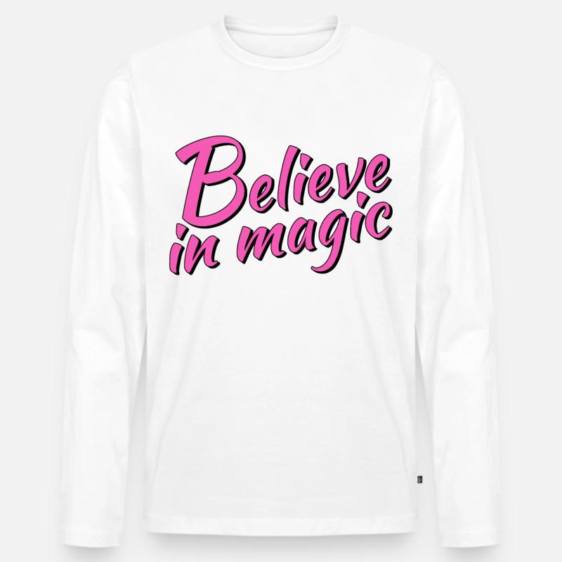 Believe in magic - Männer Premium Bio Langarmshirt - Weiß