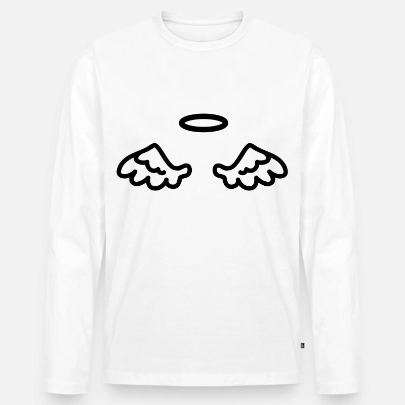 Engelsflügel - line - Männer Premium Bio Langarmshirt - Weiß