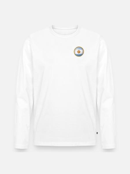 Argentinien Emblem - Männer Premium Bio Langarmshirt - Weiß