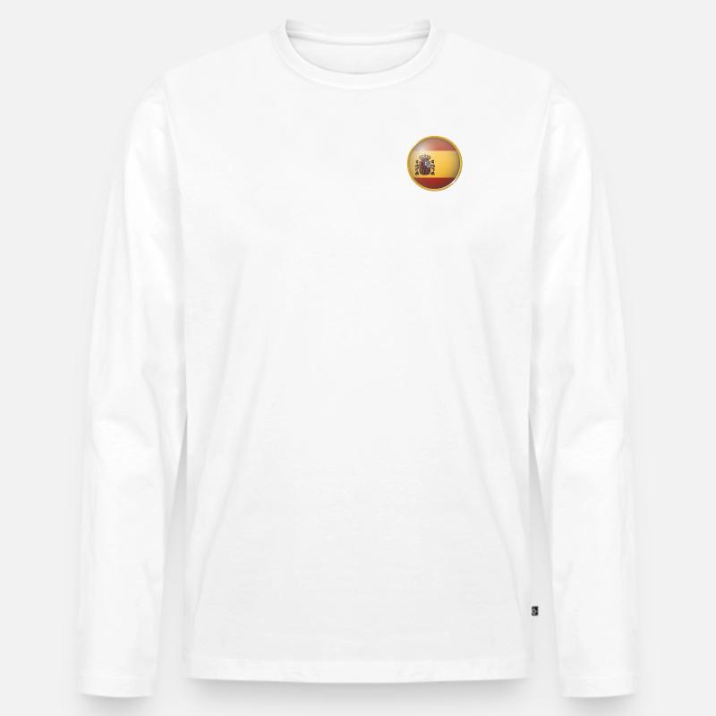 Spanien Emblem - Männer Premium Bio Langarmshirt - Weiß