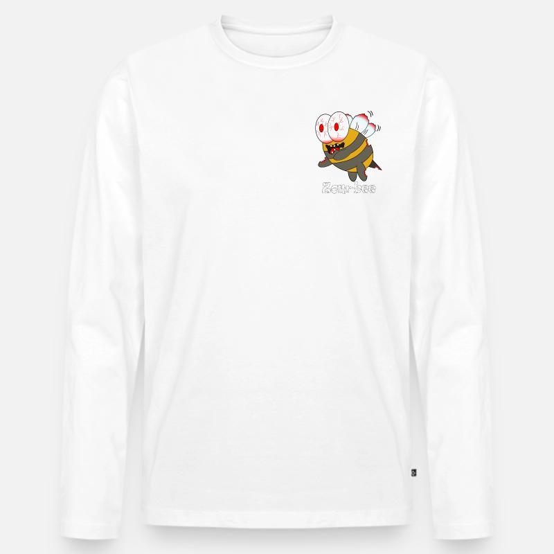 zom bee - Männer Premium Bio Langarmshirt - Weiß
