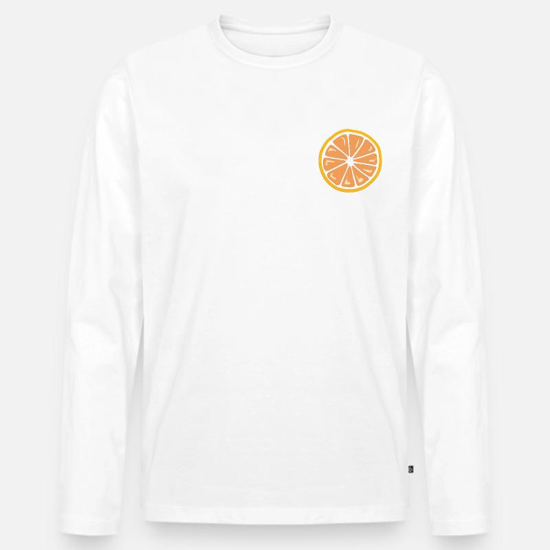 Früchtchen - Blutorange - Männer Premium Bio Langarmshirt - Weiß