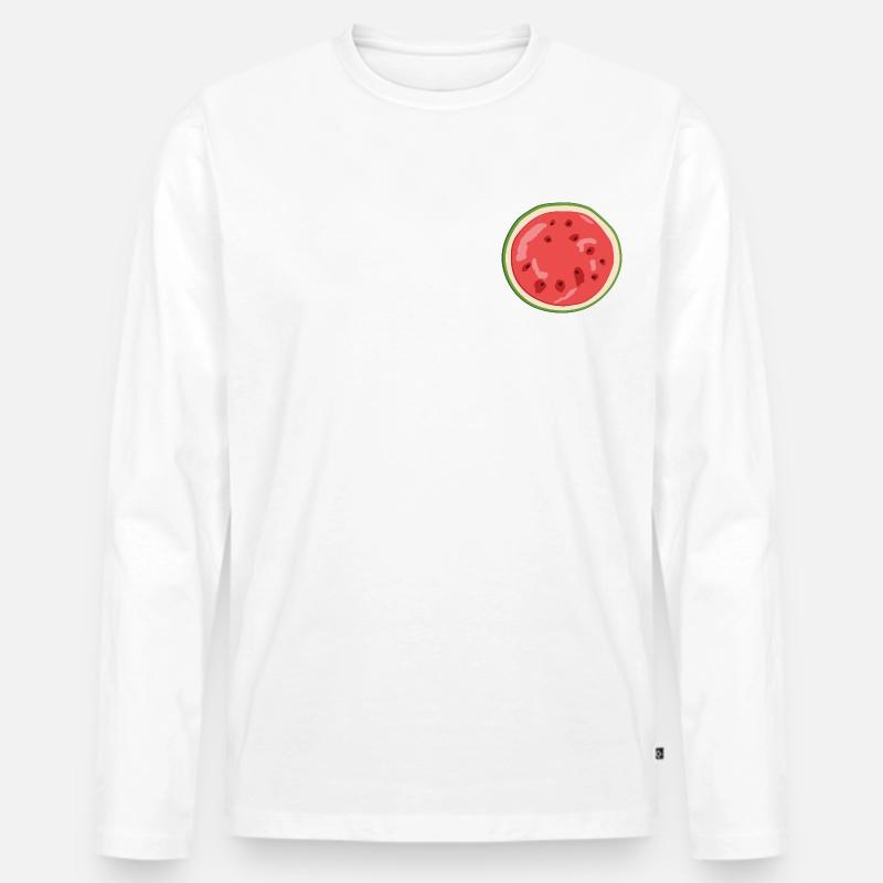 Früchtchen - Wassermelone - Männer Premium Bio Langarmshirt - Weiß