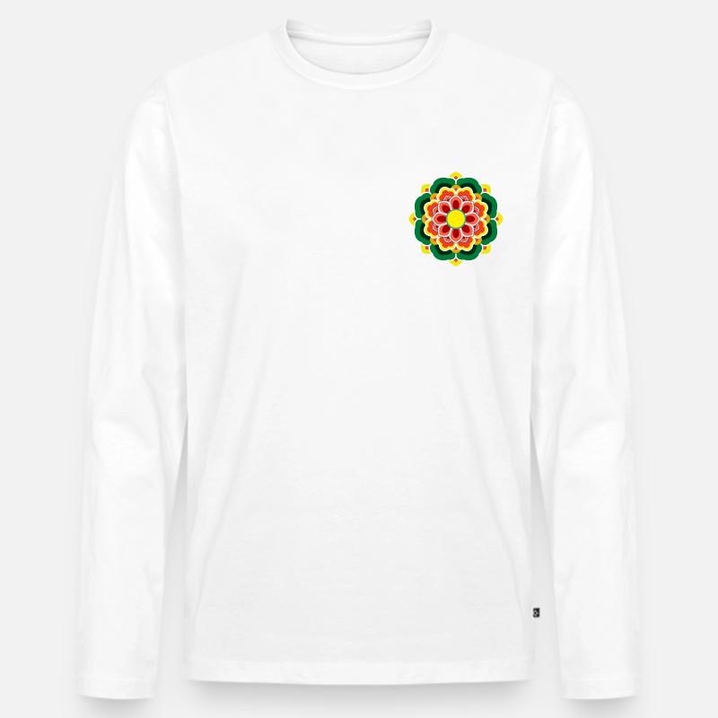 Dancheong 단청 - single (Ver.5) - Männer Premium Bio Langarmshirt - Weiß